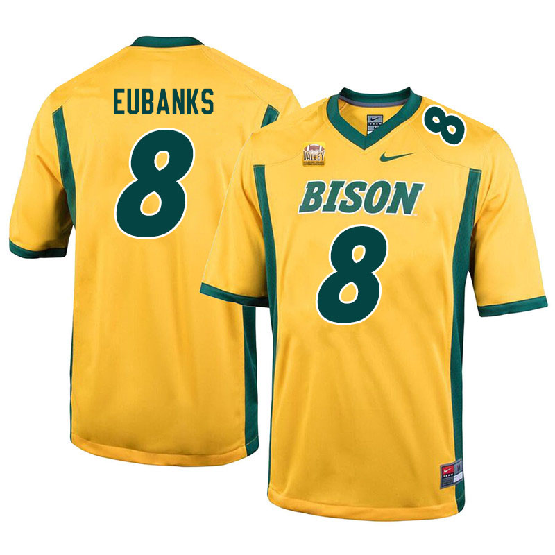 Men #8 Courtney Eubanks North Dakota State Bison College Football Jerseys Sale-Yellow